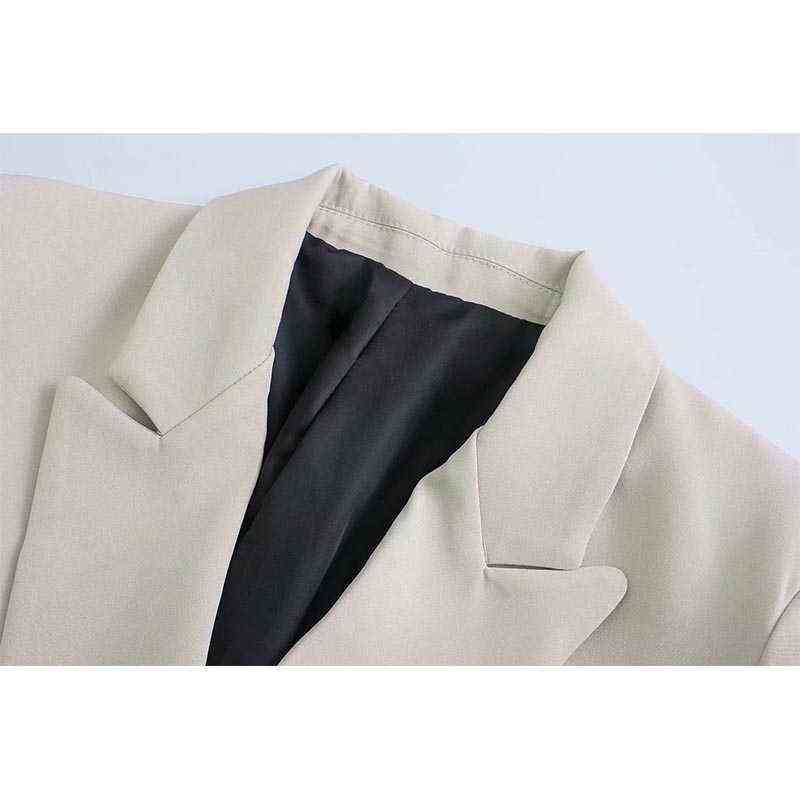 Woman Loose Double-breasted Blazer Suit Collar Button 3-Color Suit women's Jackets Suits Jacket Party Formal Wear 220114