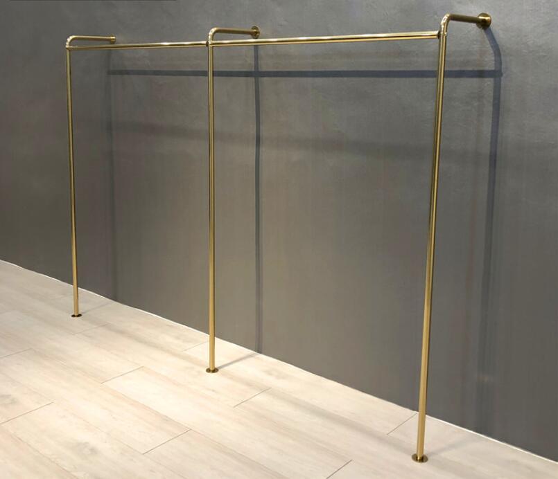 Hangers & Racks Wall Mounted Women's Clothing Floor Simple Display Rack Titanium Gold Side Clothes Pole
Hangers & Racks Wall Mounted Women's Clothing Floor Simple Display Rack Titanium Gold Side Clothes Pole