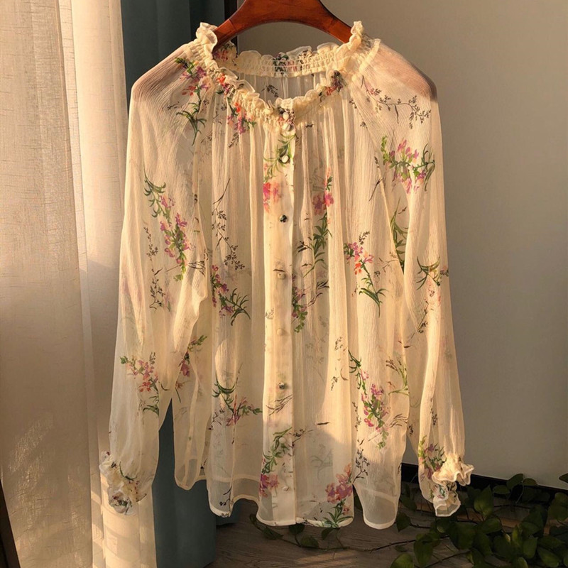 New 2021 Early Spring Women Silk Floral Blouse Lady See Through Long Sleeve Sweet Flowers Shirt and Tops 4m83, Black
New 2021 Early Spring Women Silk Floral Blouse Lady See Through Long Sleeve Sweet Flowers Shirt and Tops 4m83, Black