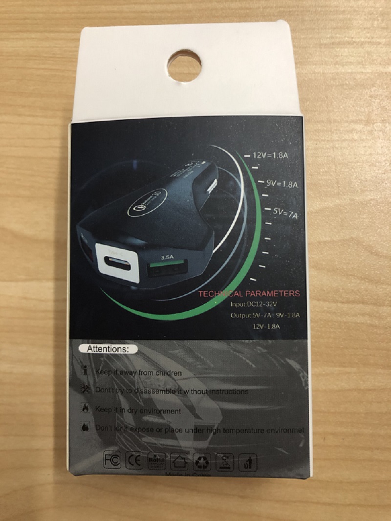 3 Ports Quick Charging Car Chargers 7A 35W Type c Hammer Safety QC3.0 Fast Car Charger For Samsung S24 S23 S22 S21 S20 PC MP3 Android iPhone 15 14 13 