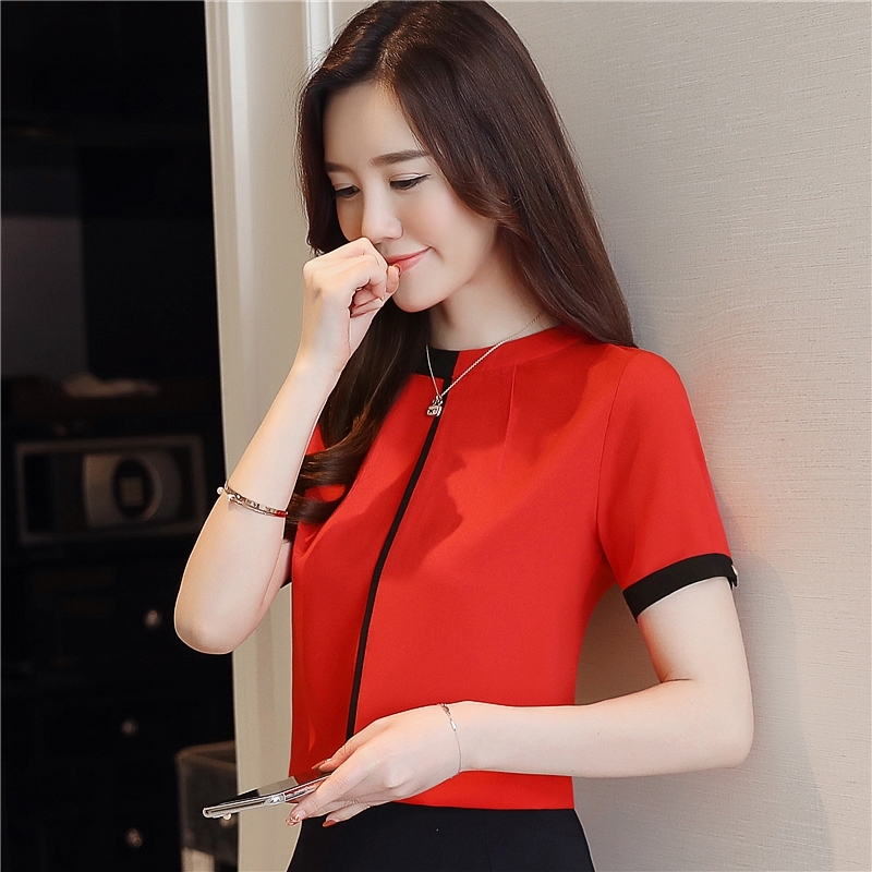 blusas mujer de moda womens clothing short sleeve chiffon bouse women blouses women shirts womens tops and blouses 0215 40 210225