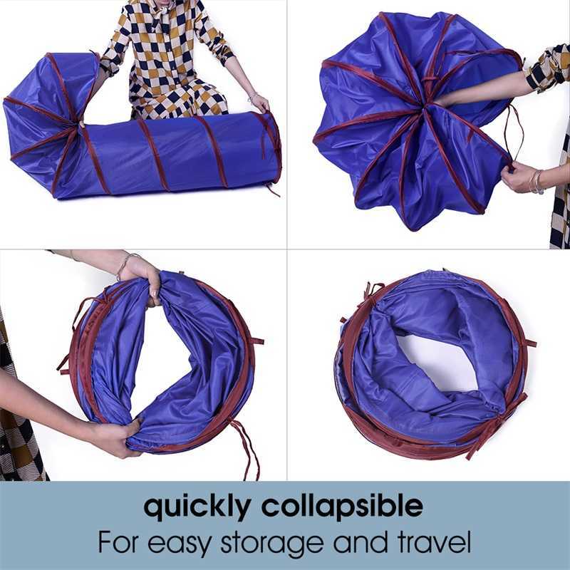 2M Dia 30CM Pet Cat Tunnels Toys for Cats Small Dogs Foldable Funny Cat Dog Tunnels Toys Passageway Tubes Kitten Puppy Outdoors 210929