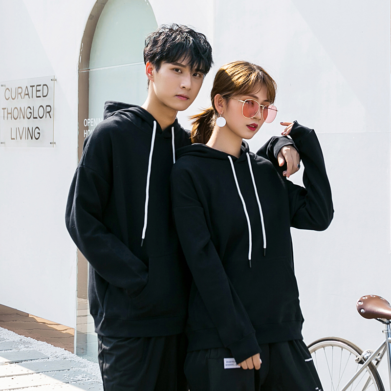 houzhou Cotton Women Hoodies Harajuku Couple Sweatshirts Spring Long Sleeve Sudadera Mujer Casual Pocket Pullover Clothes 201204