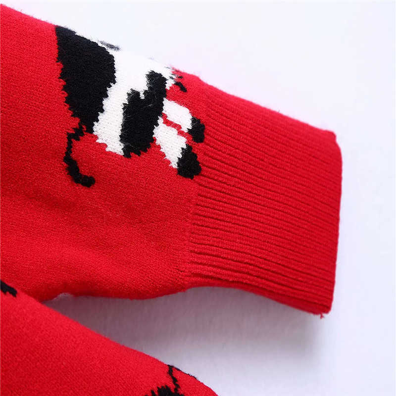 ZA Animal Print Red Knit Cardigan Women Long Sleeve V Neck Loose Cute Sweater Woman Fashion Plus Size Knitted Long Top 210602