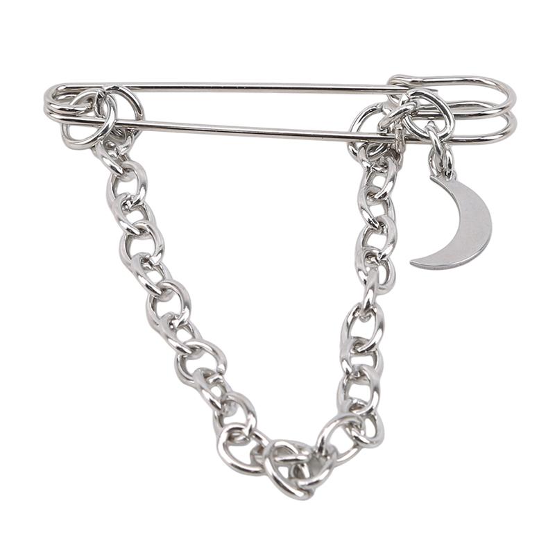 Pins, Brooches Korea Street Fashion Pin Brooch Metal Pendant Chain Double Hip Hop Punk Cool Chest Men Women
Pins, Brooches Korea Street Fashion Pin Brooch Metal Pendant Chain Double Hip Hop Punk Cool Chest Men Women