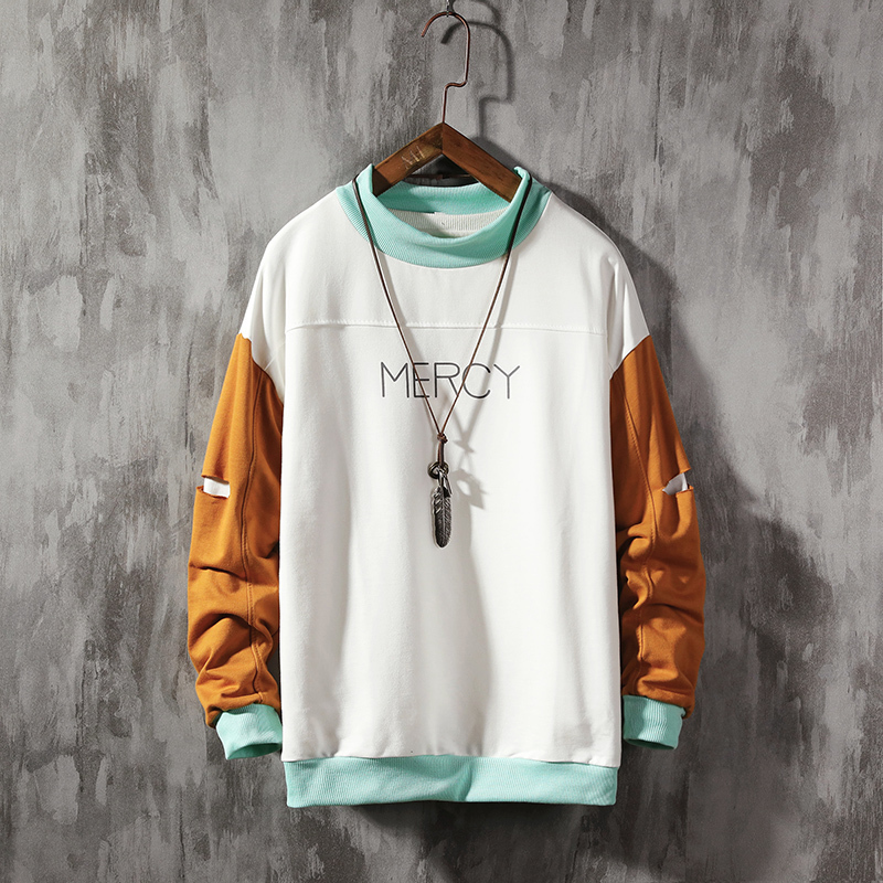 SingleRoad Crewneck Sweatshirt Men Colorblock Patchwork Japanese Streetwear Harajuku Hoodie Men Sweatshirts Male Hoodies 201020