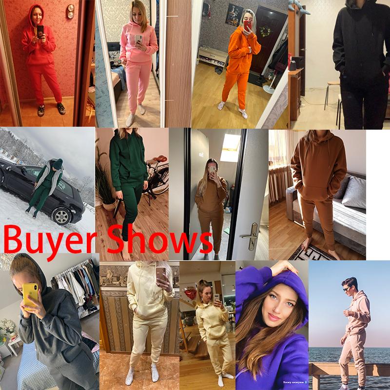 Women's Two Piece Pants 2021 Womens Sets Hoodies Autumn Winter Hooded Sweatshirt Sweatpants Hoodie Pant Hoody Pullover Female Suit Tracksuit