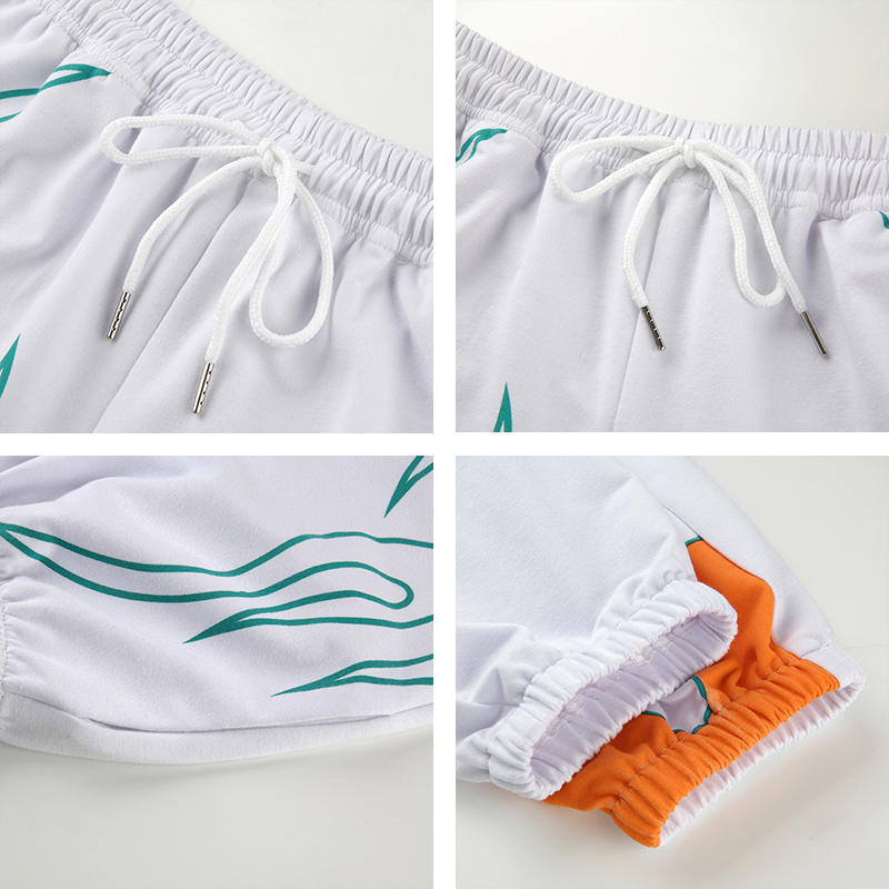 Rapwriter Casual Fire Print Elastic High Waist Trousers Women Summer Streetwear Harajuku Sweatpants Joggers Straight Pants T200516