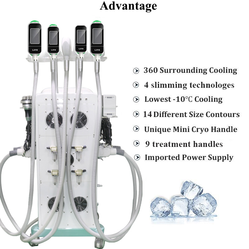 Cryolipolysis cellulite reduce infrared wrinkle machine rf anti age skin cavitation slim 360 fat freeze cool shape machines 9 in 1
