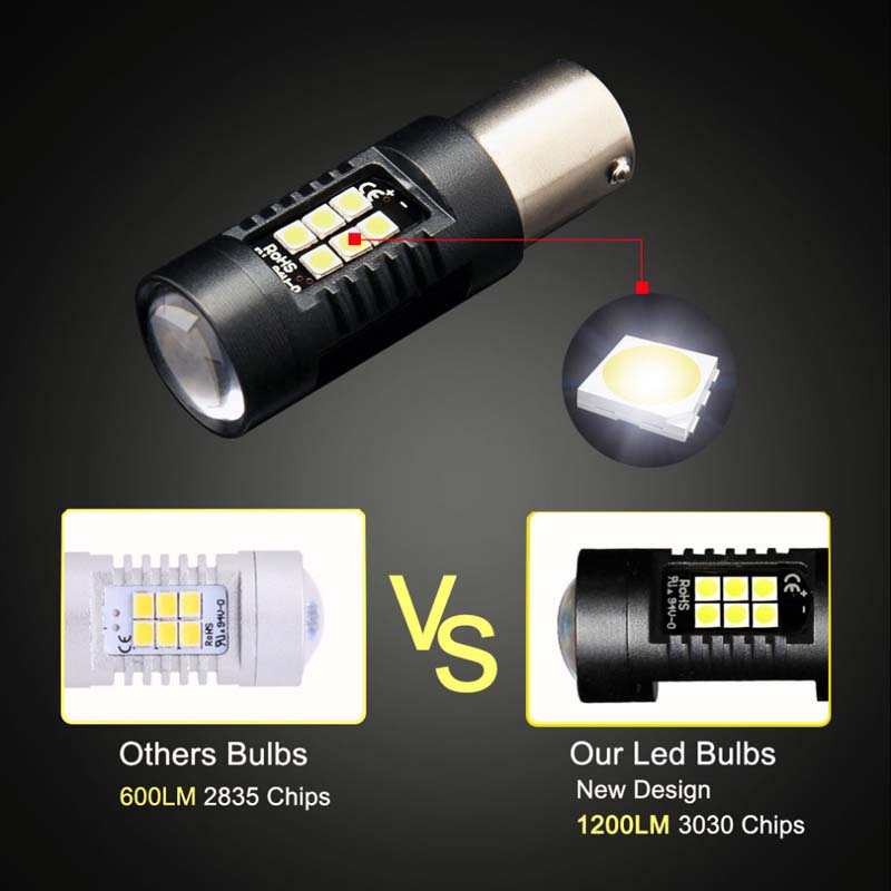 Car LED Bulb Headlights 1156 BA15S P21W BAU15S PY21W BAY15D 1157 P21/5W R5W 3030SMD Auto Lamp Bulbs Vehicle Light Night Lights Fog Raining Turn Signal