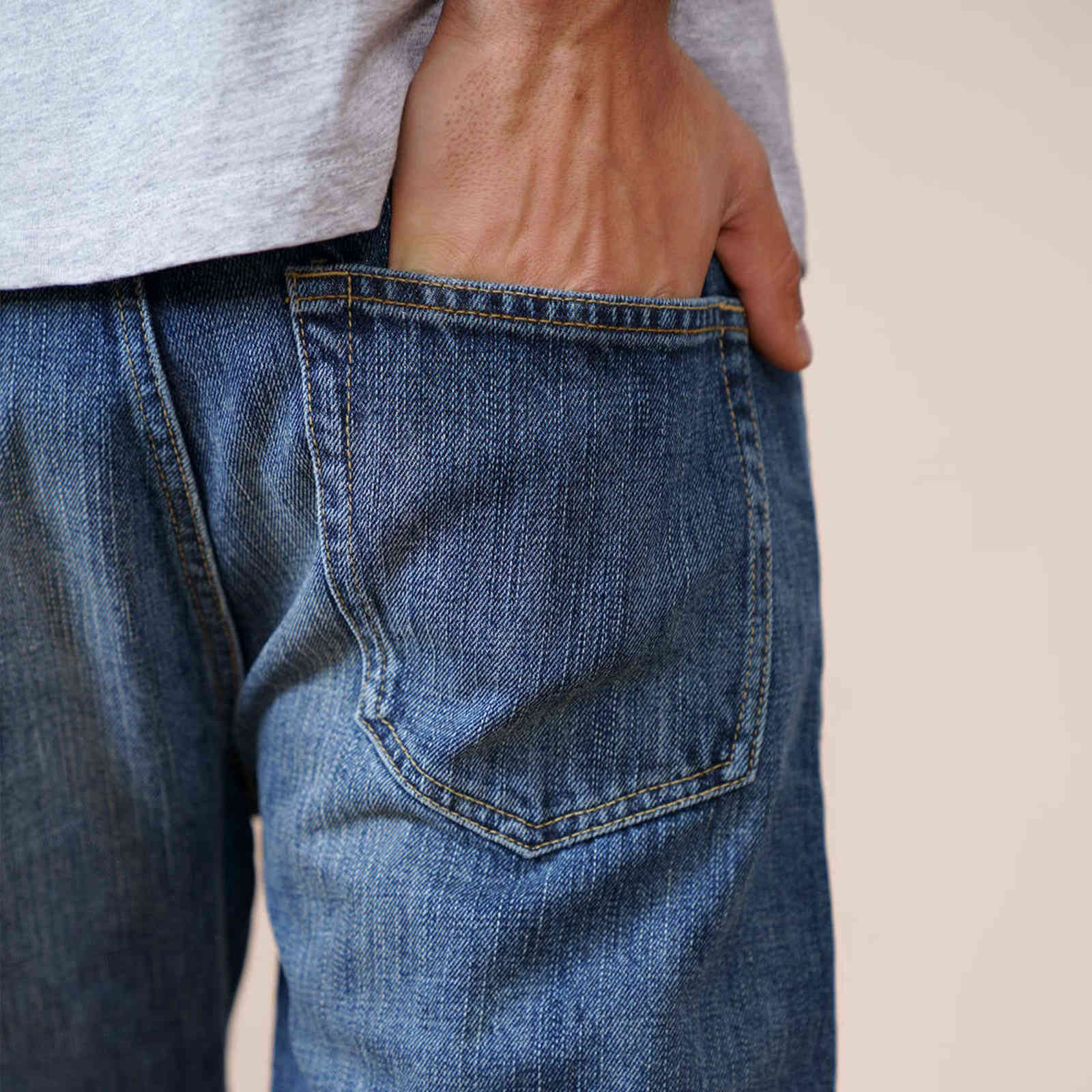 Autumn Winter Regular Slim Fit Jeans Men Retro Style 100% Cotton Denim Trousers Vintage Jean 211111