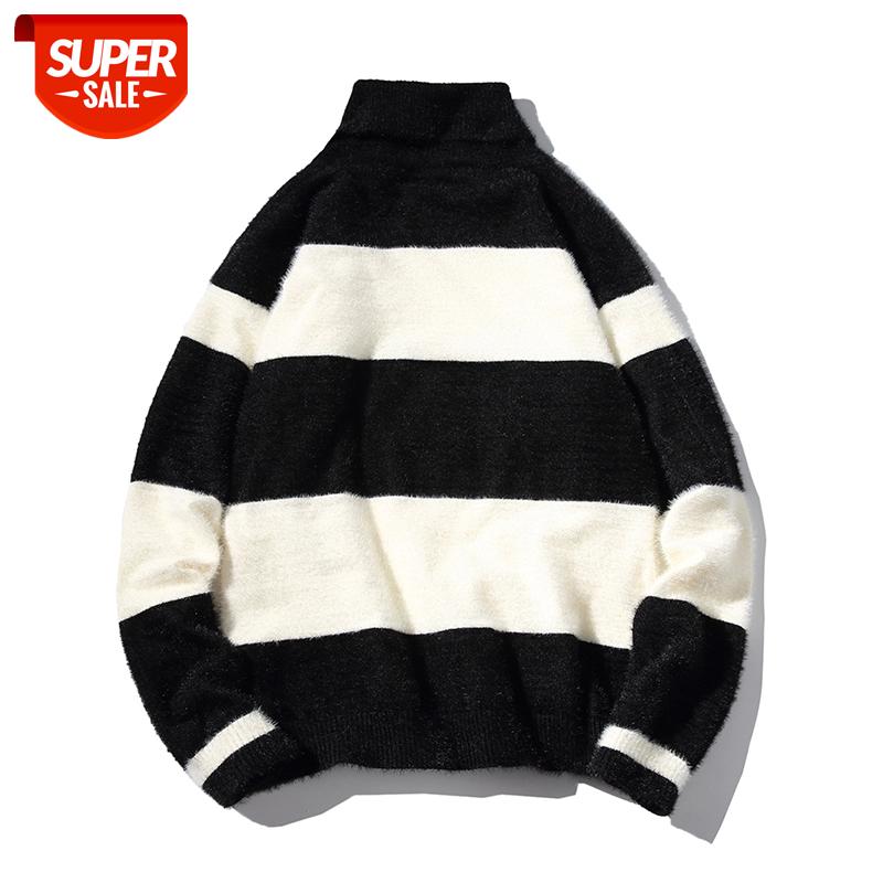 Fashion Striped Turtleneck Mens Sweater Thin Wool Comfortable Pullover Knitted Sweater Men Youthful Vitality Turtleneck Pullover #jO6j, White;black
Fashion Striped Turtleneck Mens Sweater Thin Wool Comfortable Pullover Knitted Sweater Men Youthful Vitality Turtleneck Pullover #jO6j, White;black