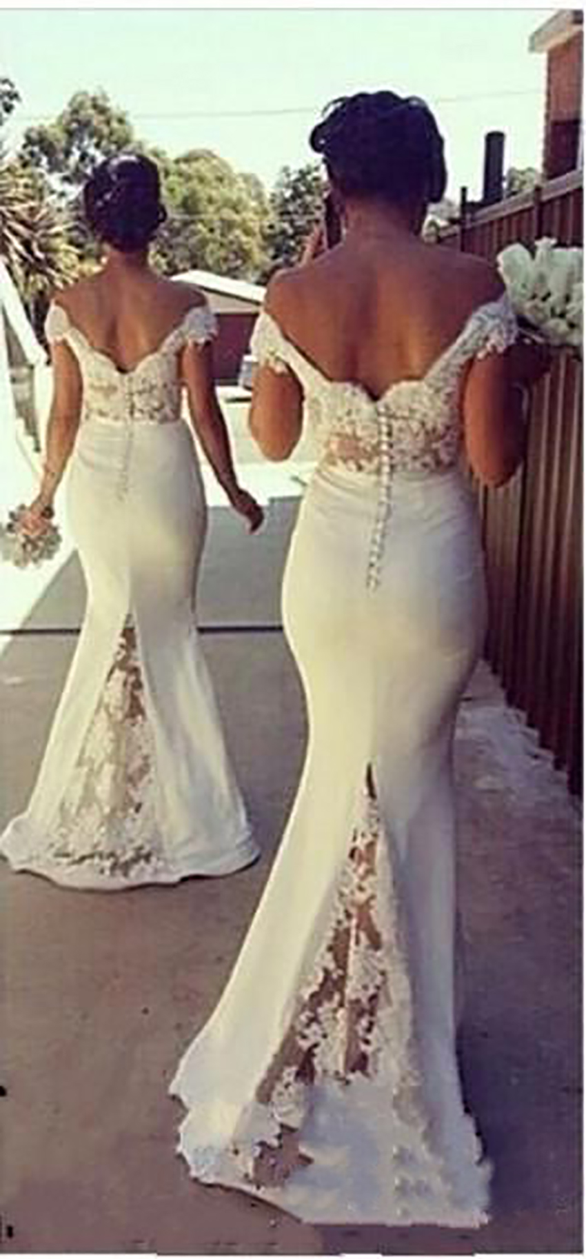 Elegant Off The Shoulder Bridesmaid Dresses Long Mermaid Satin Lace Appliques Maid Of Honor Gowns 2021 Arabic Aso Ebi Formal Evening Wedding Party Gue
