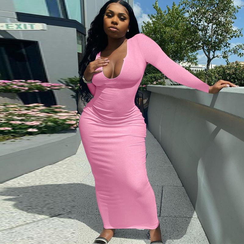 Casual Dresses White Maxi 2021 Autumn Women Slim Fit Long Dress Sexy Deep V-Neck Sleeve Ribbed Bodycon Woman Party Club Wear, Black;gray
Casual Dresses White Maxi 2021 Autumn Women Slim Fit Long Dress Sexy Deep V-Neck Sleeve Ribbed Bodycon Woman Party Club Wear, Black;gray