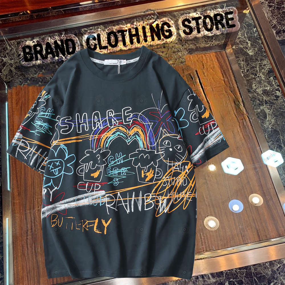 Designer fashion tide brand couple hip-hop graffiti short-sleeved t-shirt men and women summer retro loose round neck half-sleeved t-shirt, Beige
Designer fashion tide brand couple hip-hop graffiti short-sleeved t-shirt men and women summer retro loose round neck half-sleeved t-shirt, Beige