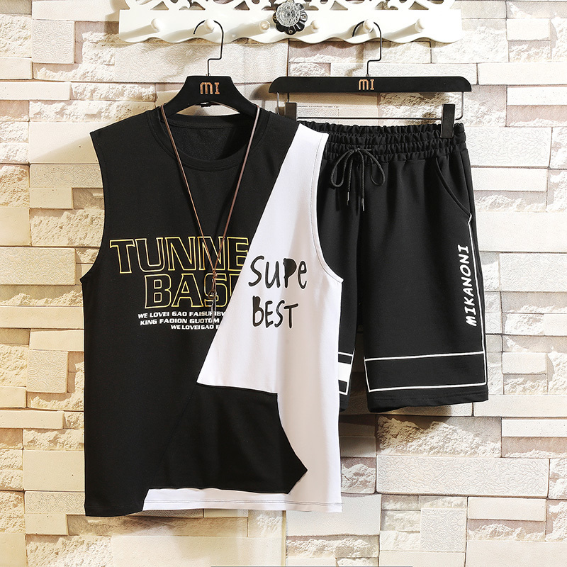 2021 New Men's Set Summer Youth Sports Casual Two-piece Vest Shorts Sleeveless T-shirt Male Fitness Suit Quick-drying Tracksuit N4f0, Black
2021 New Men's Set Summer Youth Sports Casual Two-piece Vest Shorts Sleeveless T-shirt Male Fitness Suit Quick-drying Tracksuit N4f0, Black