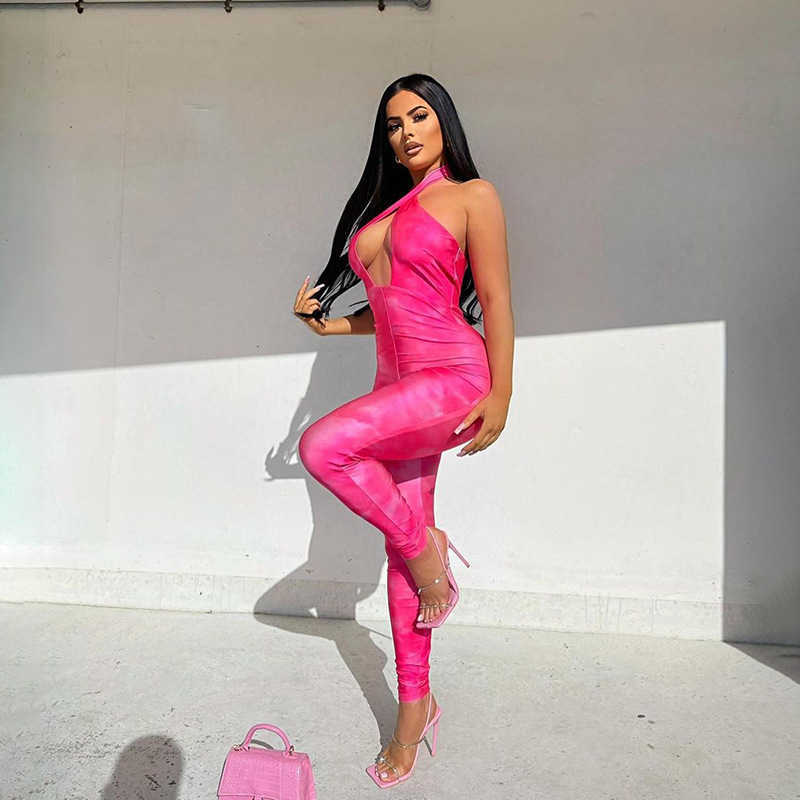 Back Hollow Out Sexy Sleeveless Halter Floral Print Long Jumpsuits Casual Women High Waist Slim Fashion Clothing Streetwear 210604, Pink
Back Hollow Out Sexy Sleeveless Halter Floral Print Long Jumpsuits Casual Women High Waist Slim Fashion Clothing Streetwear 210604, Pink