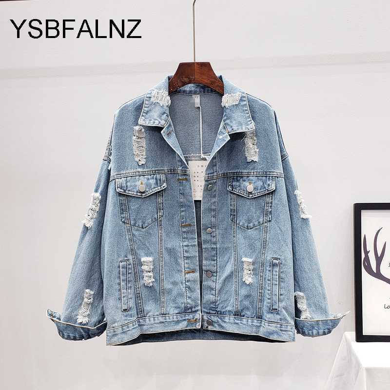 Women Denim Jacket feminine Spring Autumn Boho Sequin Floral Appliques Embroidery Coat Long Sleeve Outerwear Female Veste femme 210928