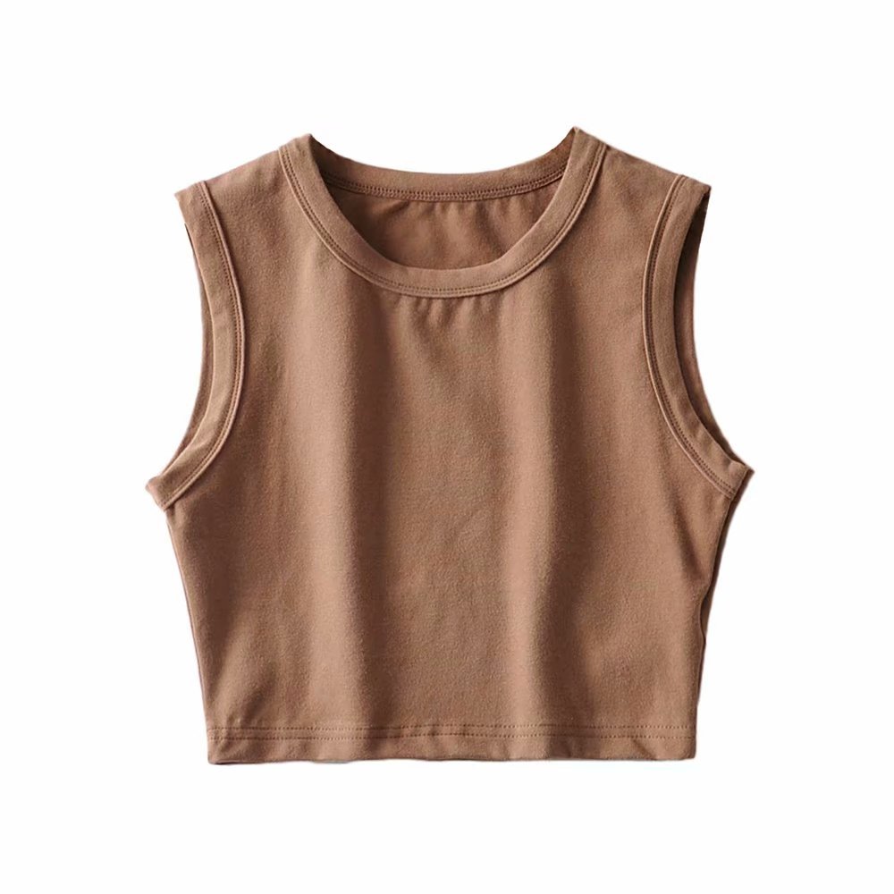 Sexy Sleeveless Sports Vest Stretch Tight Waistless Fitness Female T-shirt Wild Short Cycling Women's Top 210308
