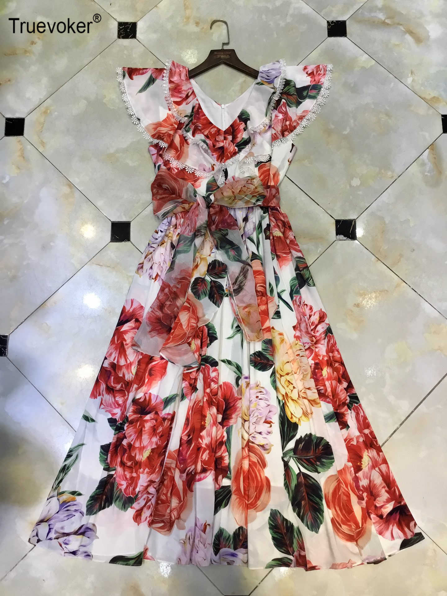 Truevoker Summer Runway Fashion Prom Dress Lady Short Sleeve Flower Print Ruffle Holiday Dresse Vocation Robe 210602, Pink
Truevoker Summer Runway Fashion Prom Dress Lady Short Sleeve Flower Print Ruffle Holiday Dresse Vocation Robe 210602, Pink