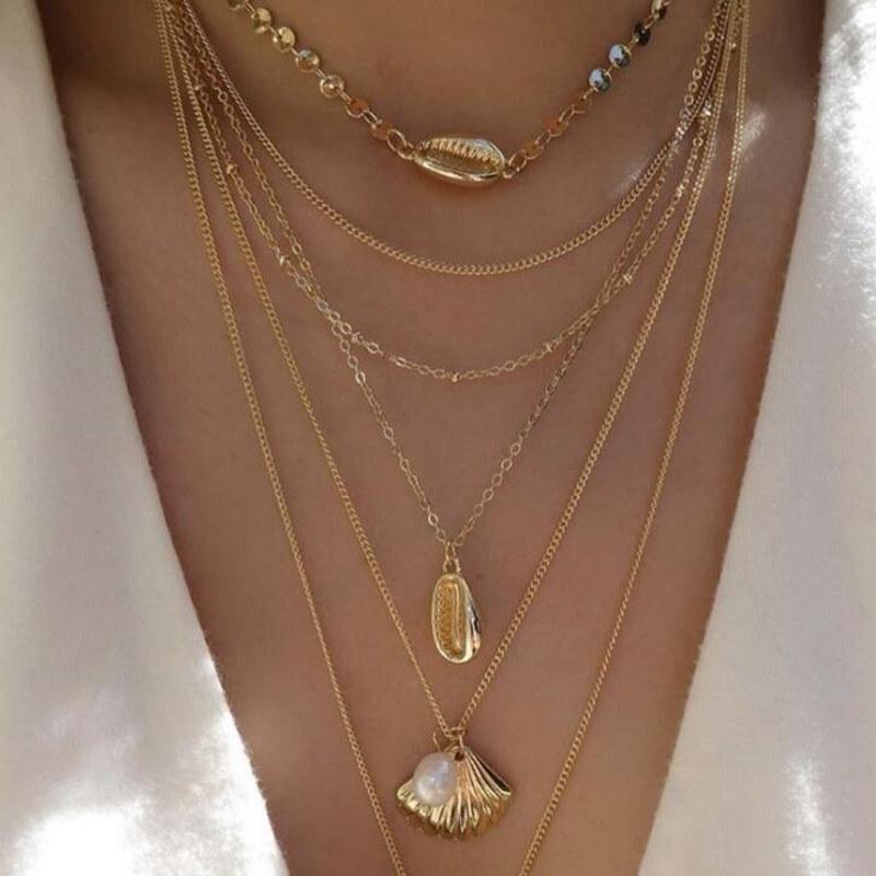 Pendant Necklaces Bohemian Fashion Multilayer Pearl Shell Necklace Trendy Conch Sequin Choker For Women Jewelry Accessories
Pendant Necklaces Bohemian Fashion Multilayer Pearl Shell Necklace Trendy Conch Sequin Choker For Women Jewelry Accessories