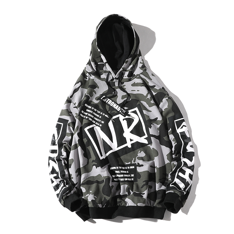 Camouflage Camo Hoodie Men Letters Print Hip Hop Streetwear Spring Autumn Coat Hooded Hoodies Sweatshirts Plus Size M 4XL 5XL 201128