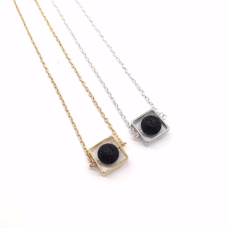 Chains 1pcs) 10mm Black Lava Stone Bead Essential Oil Perfume Diffuser Necklace Square Charm Jewelry Women Gift, Silver
Chains 1pcs) 10mm Black Lava Stone Bead Essential Oil Perfume Diffuser Necklace Square Charm Jewelry Women Gift, Silver