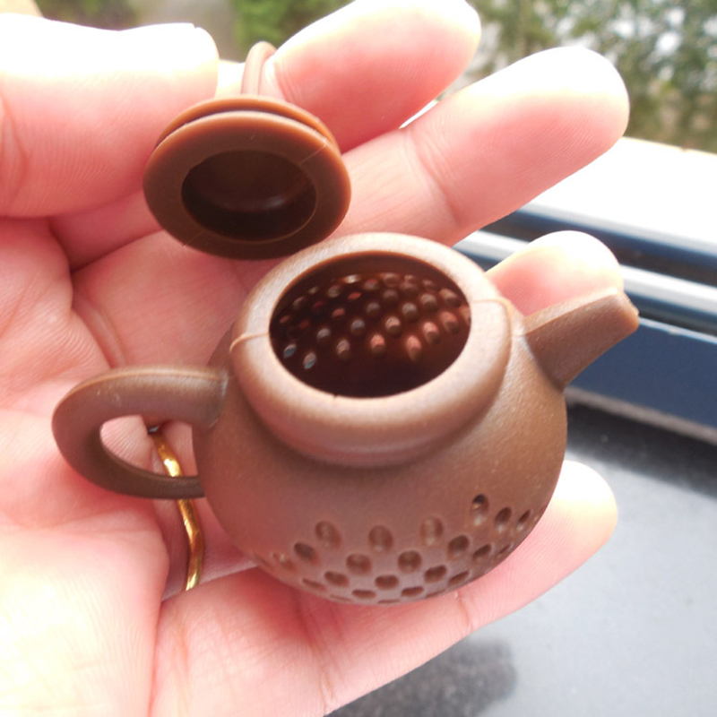 Silicone Teapot Shape Filter Safely Cleaning Infuser Reusable Tea/Coffee Strainer Tea Leaks Kitchen Accessories Free DHL Free shipping