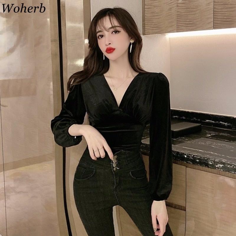 Women's Blouses & Shirts Fashion Sexy Blouse Women V-neck Pleuche 2021 Arrival Lantern Sleeve Slim Waist Short Tops Female, Black
Women's Blouses & Shirts Fashion Sexy Blouse Women V-neck Pleuche 2021 Arrival Lantern Sleeve Slim Waist Short Tops Female, Black