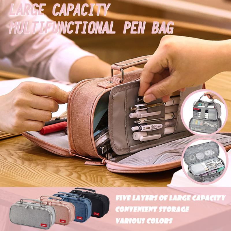 Unisex Large Capacity Pencil Case Cosmetic Bag Handbag Pen Pouch Holder For Student Women Girl Portable Makeup Storage Bag, Pink
Unisex Large Capacity Pencil Case Cosmetic Bag Handbag Pen Pouch Holder For Student Women Girl Portable Makeup Storage Bag, Pink