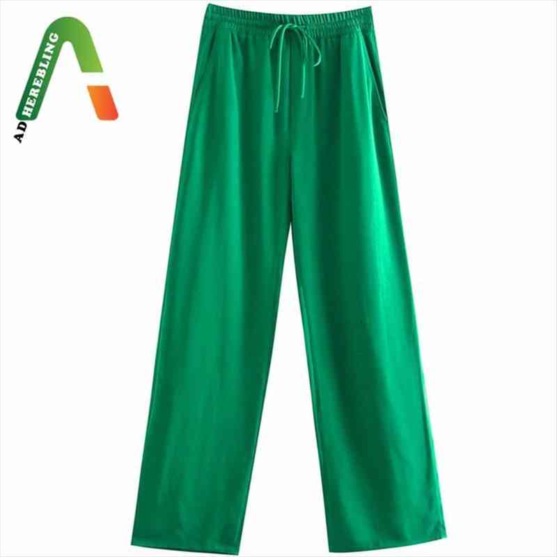 traf summer autumn women trousers fashion drawstring casual long female thin green straight pants bottoms sets, Black;white 
traf summer autumn women trousers fashion drawstring casual long female thin green straight pants bottoms sets, Black;white