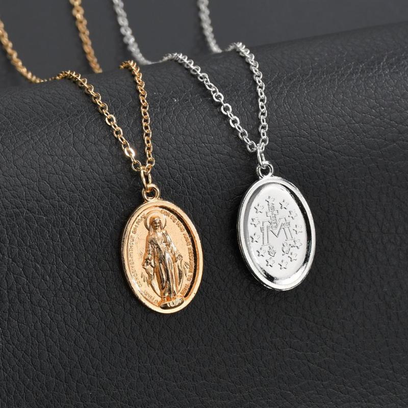 Pendant Necklaces MissCyCy 2021 Classic Men Women Gold Sliver Color Catholic Virgin Mary Necklace Jewelry Gifts Wholesale
Pendant Necklaces MissCyCy 2021 Classic Men Women Gold Sliver Color Catholic Virgin Mary Necklace Jewelry Gifts Wholesale