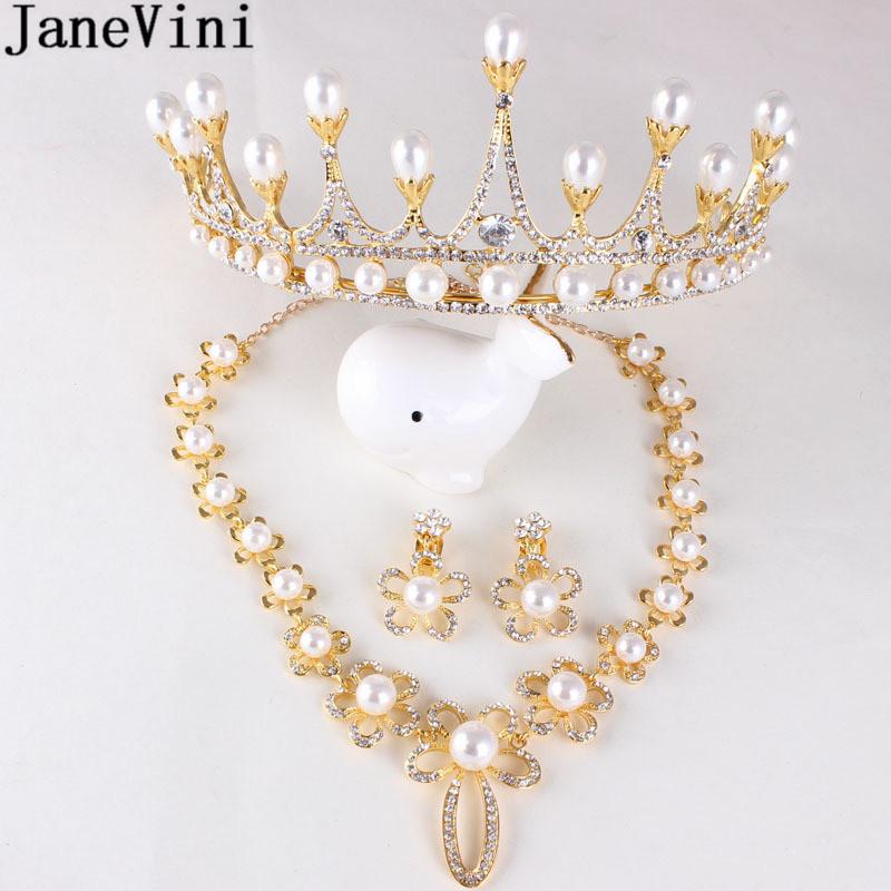 Pendant Necklaces JaneVini Gold Floral Pearl Wedding Necklace Crown Set 3 Pieces Bridal Hair Accessories Jewelry Women Party Tiara Sets
Pendant Necklaces JaneVini Gold Floral Pearl Wedding Necklace Crown Set 3 Pieces Bridal Hair Accessories Jewelry Women Party Tiara Sets
