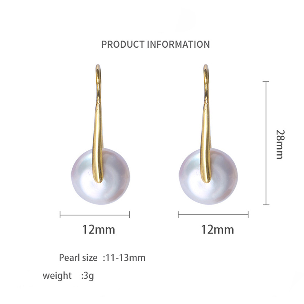S925 Sterling Silver Pearl Dangle Earring Prevent Allergy Earrings for Women Gril Gift Freshwater Natural Pearls