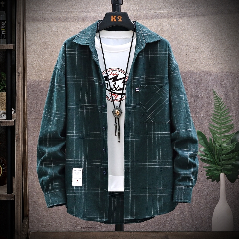 2021 New Casual Spring Autumn Striped Shirt Men Long Sleeve Flannel Japan Style Loose Streetwear Plus Size M-5xl Clothes Dpnb, F13
2021 New Casual Spring Autumn Striped Shirt Men Long Sleeve Flannel Japan Style Loose Streetwear Plus Size M-5xl Clothes Dpnb, F13