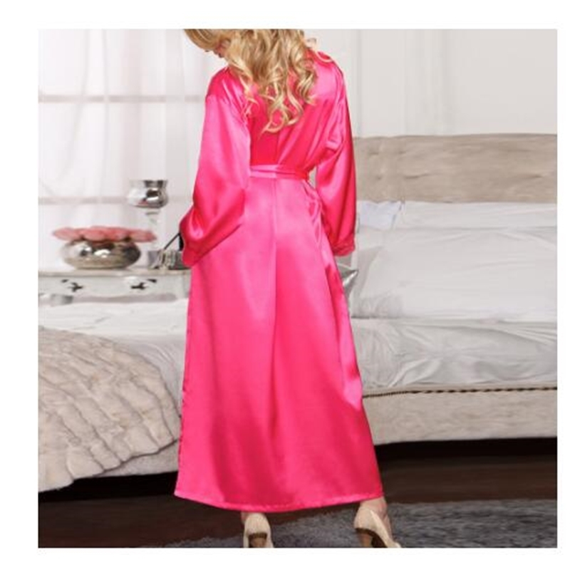 Fashion Loose Soft Comfortable Night Robe Women Belt Bathrobe Women's Sleep Sexy Sleepwear Shift 2017 Select 3 Color 210203