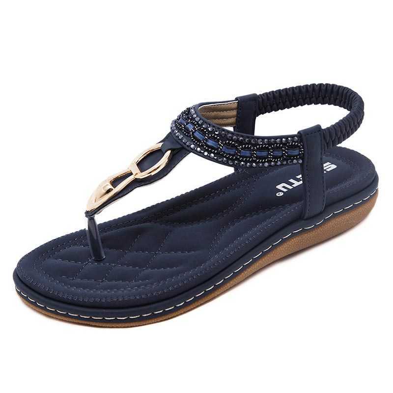 Comfortable flats sandals women shoes plus size 2021 solid summer casual woman clip toe beach ladies Y0721