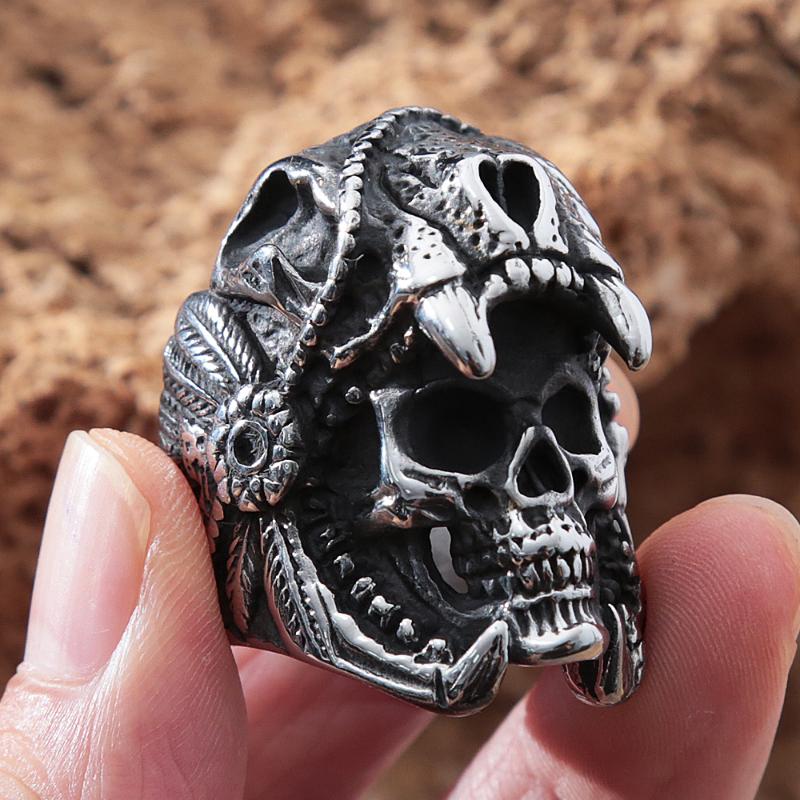 cluster rings gothic stainless steel skull ring for men punk hip hop lndia jaguar warrior biker fashion jewelry gift wholesale, Golden;silver
cluster rings gothic stainless steel skull ring for men punk hip hop lndia jaguar warrior biker fashion jewelry gift wholesale, Golden;silver