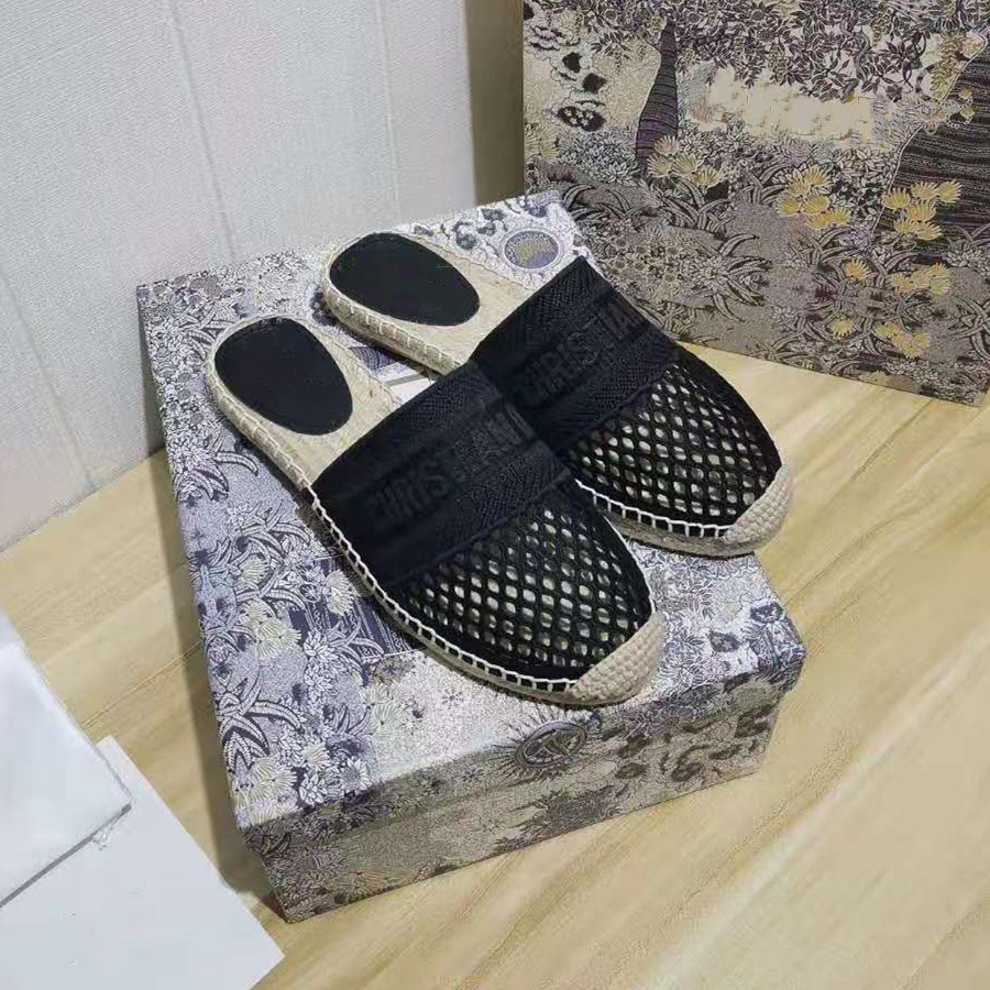 Fashion Women Fabric Espadrille Flat Slippers Openwork Mesh-like Embroidered Cotton Mule Designer Lady Rope Wedge Rubber Sole Slide Sandal, Black
Fashion Women Fabric Espadrille Flat Slippers Openwork Mesh-like Embroidered Cotton Mule Designer Lady Rope Wedge Rubber Sole Slide Sandal, Black