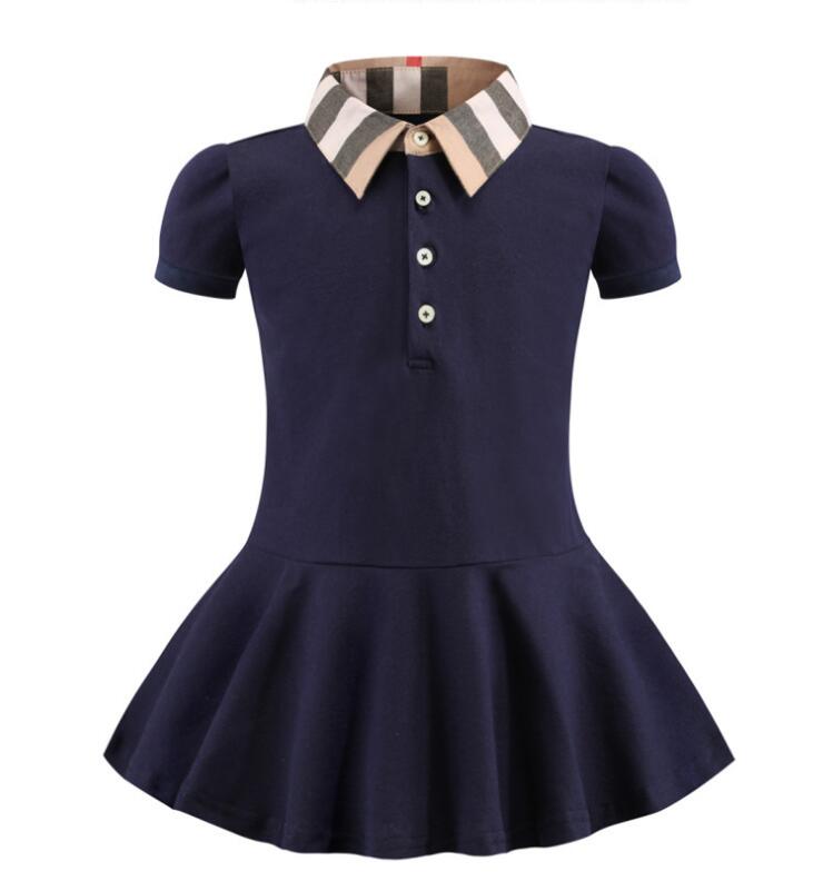 Girls' casual dress summer polo shirt cotton baby princess skirt designer clothing for children, Blue
Girls' casual dress summer polo shirt cotton baby princess skirt designer clothing for children, Blue
