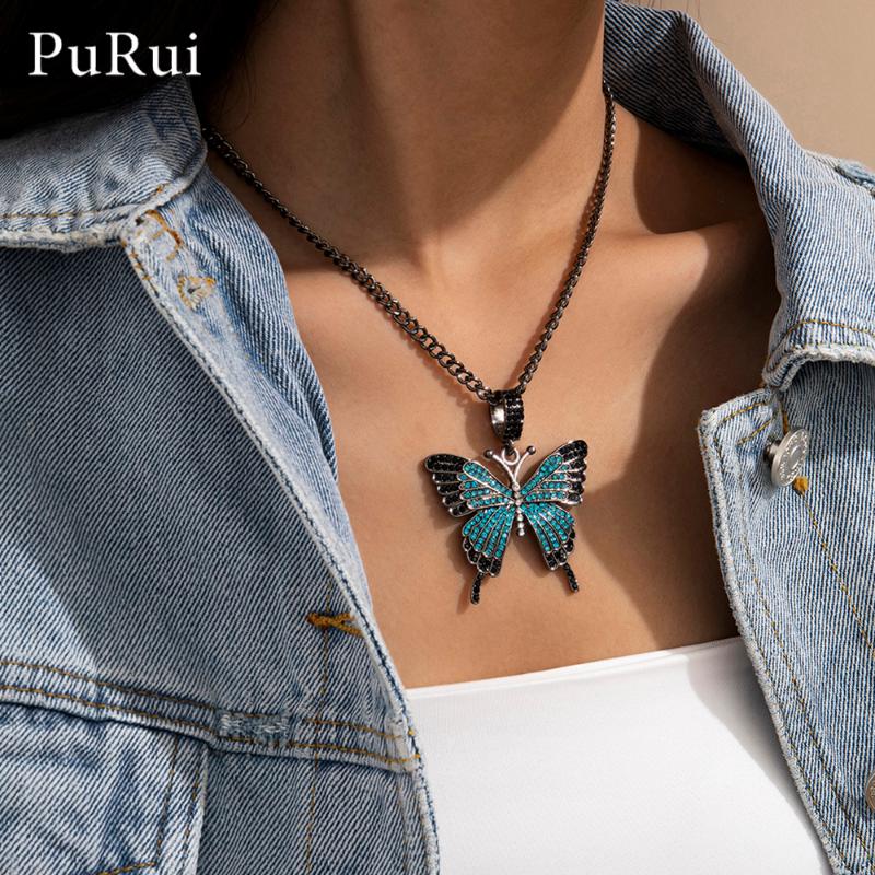 Pendant Necklaces Punk Animal Butterfly Necklace Iced Out Crystal Long Chain On The Neck Wen's Women Hip Hop Rock Jewelry Gift
Pendant Necklaces Punk Animal Butterfly Necklace Iced Out Crystal Long Chain On The Neck Wen's Women Hip Hop Rock Jewelry Gift