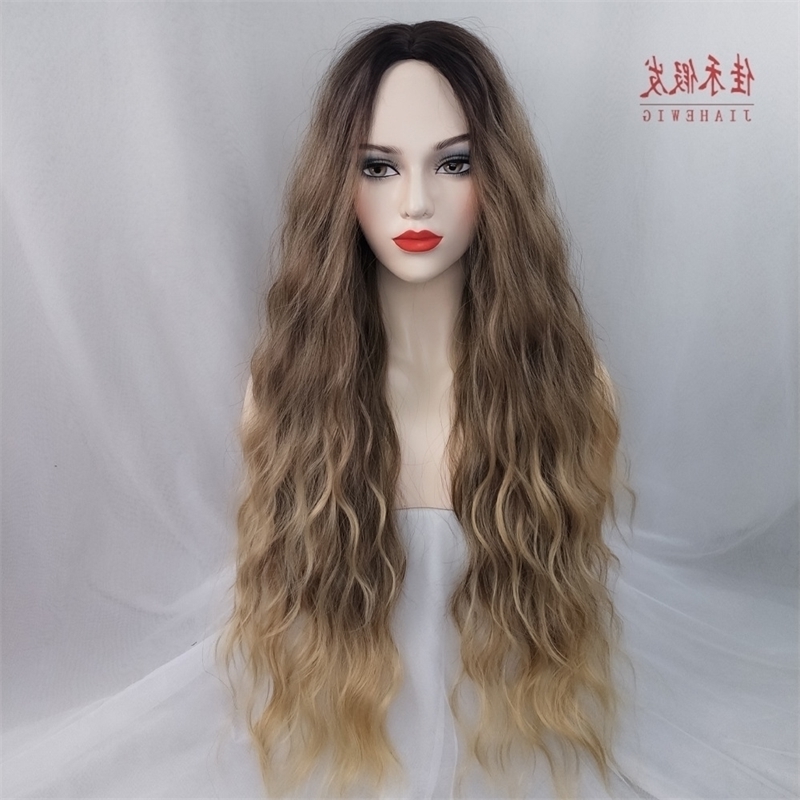 women's fashion high-temperature Wig chemical fiber hair with large waves and black dye on top of the head, Red
women's fashion high-temperature Wig chemical fiber hair with large waves and black dye on top of the head, Red