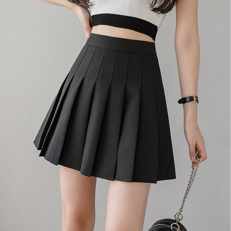 Spring Summer Korean Skirt Shorts Women High Waist Sexy Mini Skirt School Short Pleated Kawaii Japanese Pink Skirt Female 210306