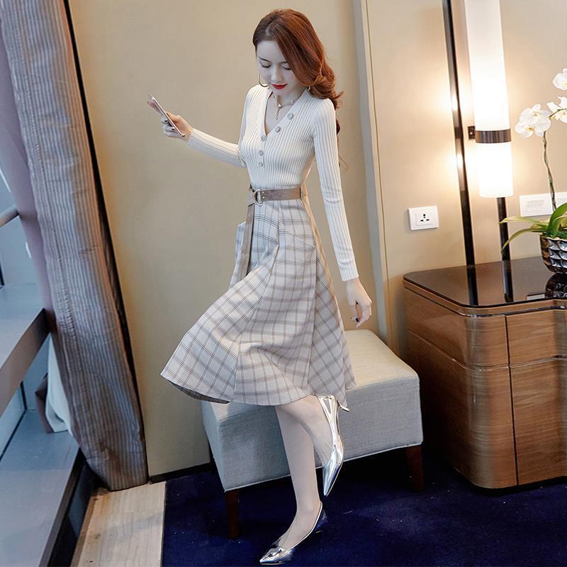 Plaid Vintage Warm Thick Winter High Waist Women Skirts Female Autumn Plus Size Aline Long Girls Skirt Brown Elegant Skirt 210306