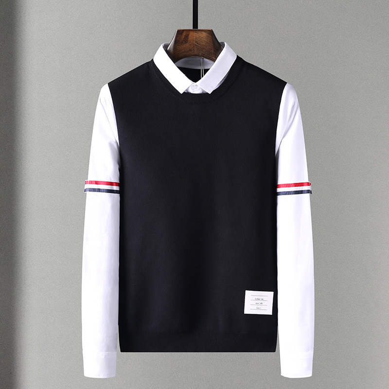 sweaters knit autumn and winter 2021 fake two piece sweater men's shirt collar korean slim trendy, White;black
sweaters knit autumn and winter 2021 fake two piece sweater men's shirt collar korean slim trendy, White;black
