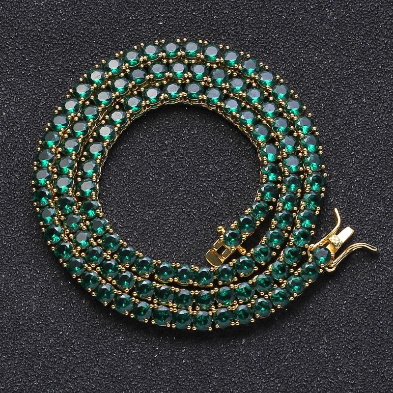 Chains Cz Tennis Chain 4mm Green Cubic Zirconia Bling Full Iced Out Choker Necklace Fashion Rock Hiphop Jewelry 18inch, Silver
Chains Cz Tennis Chain 4mm Green Cubic Zirconia Bling Full Iced Out Choker Necklace Fashion Rock Hiphop Jewelry 18inch, Silver
