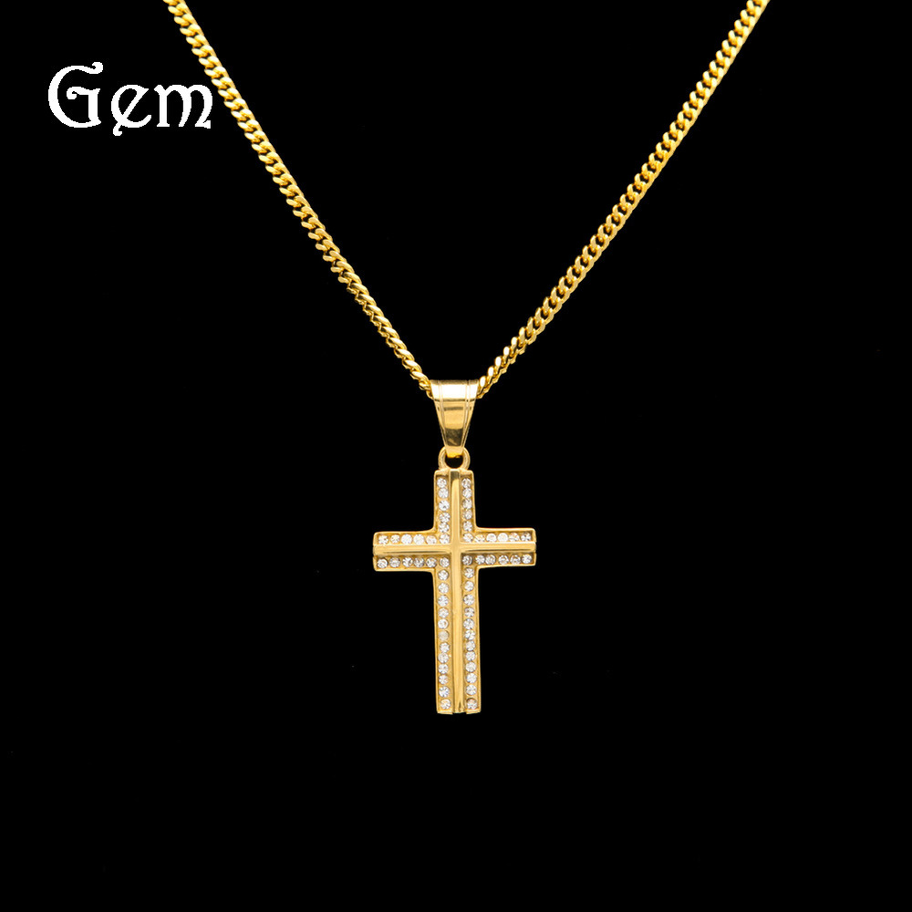 Color preserving hip hop Titanium Steel Cross Pendant with diamond and raised three-dimensional multi-level design Jesus Christ Necklace
Color preserving hip hop Titanium Steel Cross Pendant with diamond and raised three-dimensional multi-level design Jesus Christ Necklace