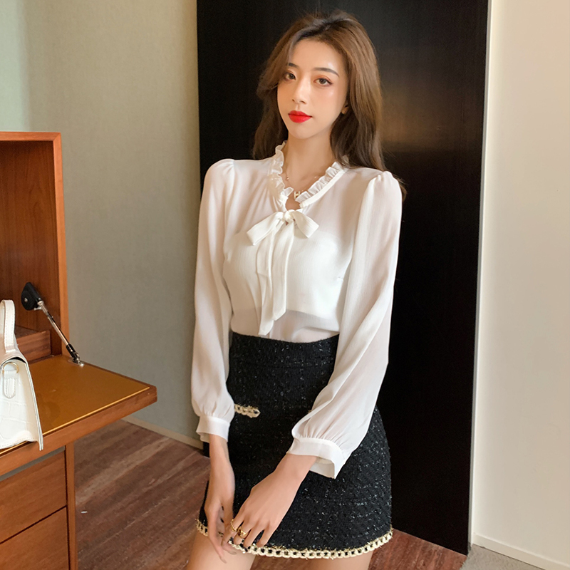 Women Tweed Two Piece Set Autumn And Winter Temperament Black Single Breasted Jacket Crop Tops + High Waist Skirt Suits 220307