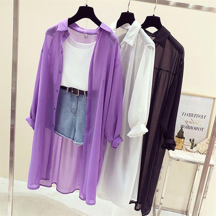 Women' Jackets Women 2021 Summer Air Conditioning Sunscreen Loose Shirt Coat Jacket Female Solid Color Casual Thin Long Chiffon Blouse Top, Black
Women' Jackets Women 2021 Summer Air Conditioning Sunscreen Loose Shirt Coat Jacket Female Solid Color Casual Thin Long Chiffon Blouse Top, Black