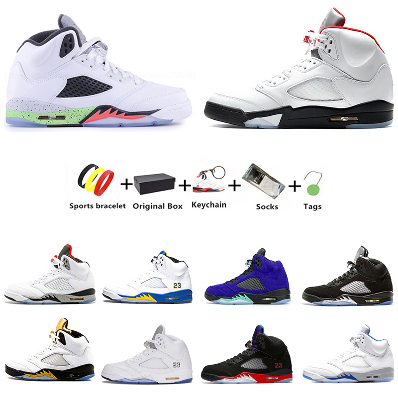 Trophy Room Jumpman 5s mens basketball shoes 5 Raging Bull OG Black Metallic men What The trainer sports sneakers White Cement with box 40-47, Color#19
Trophy Room Jumpman 5s mens basketball shoes 5 Raging Bull OG Black Metallic men What The trainer sports sneakers White Cement with box 40-47, Color#19